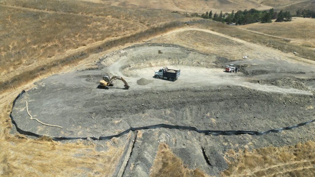 All Access Construction Milpitas water tank foundation excavation and grading for 50-foot circular tank pad