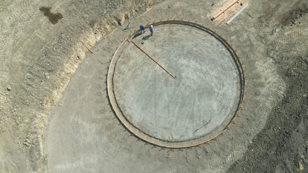 All Access Construction precise circular wood formwork for large Milpitas water tank foundation