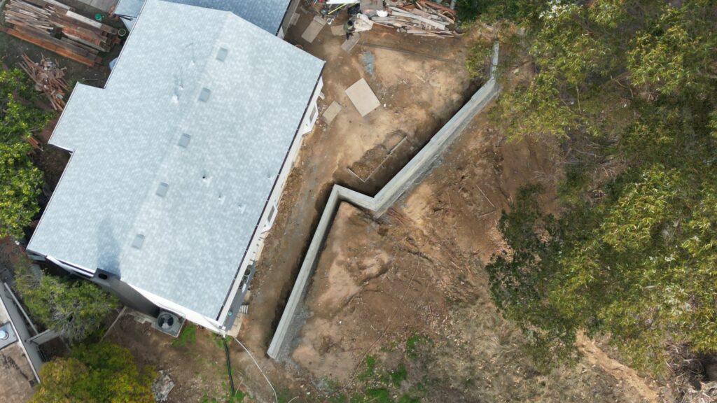 All Access Construction San Rafael drainage and retaining wall installation on hillside