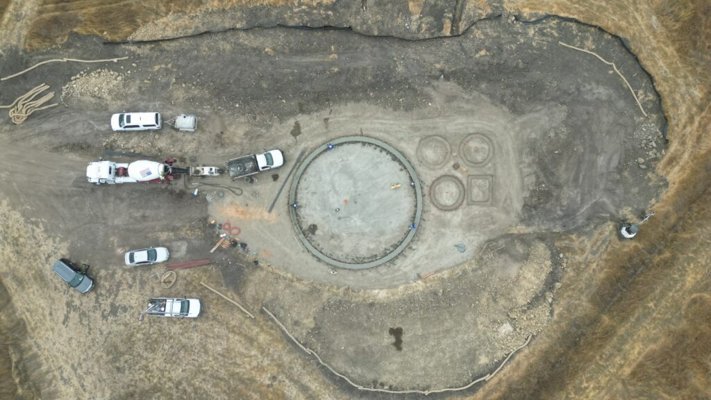 All Access Construction pouring circular concrete grade beam for 50-foot water tank foundation Milpitas