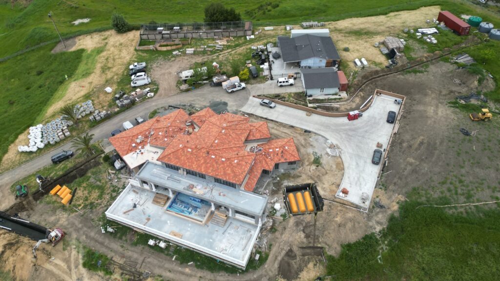 All Access Construction Milpitas fire truck turnaround driveway concrete construction aerial view