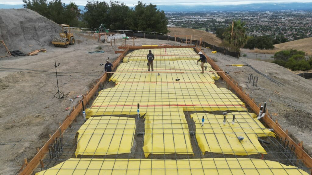 All Access Construction #4 rebar grid 16 inches on center for Milpitas AG shed slab