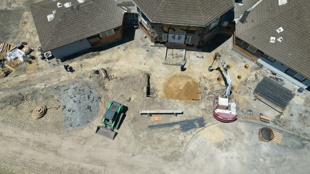 Excavation for structural concrete foundation and pier layout on Milpitas hillside by All Access Construction – Milpitas