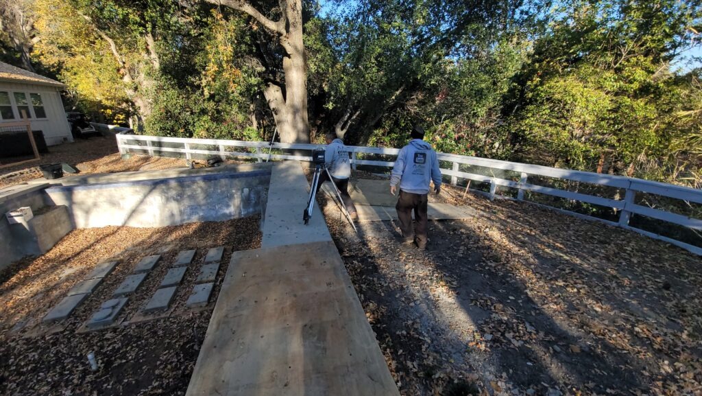All Access Construction crew prepping the Walnut Creek jobsite before demolishing the old retaining wall