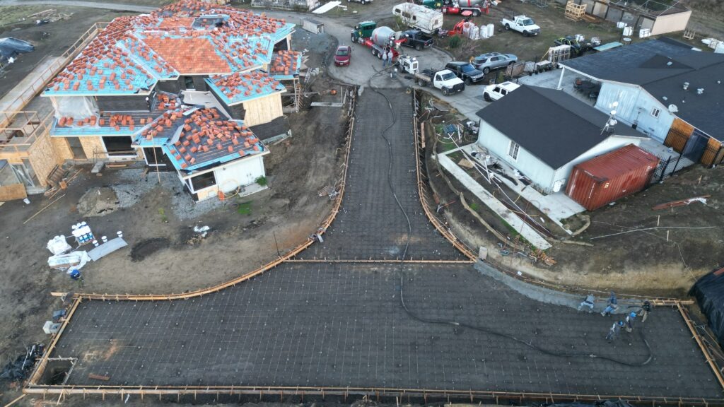 All Access Construction prepping rebar and forms for Milpitas fire truck turnaround concrete pour